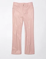 AE High-Waisted Vegan Leather Kick Bootcut Crop Pant