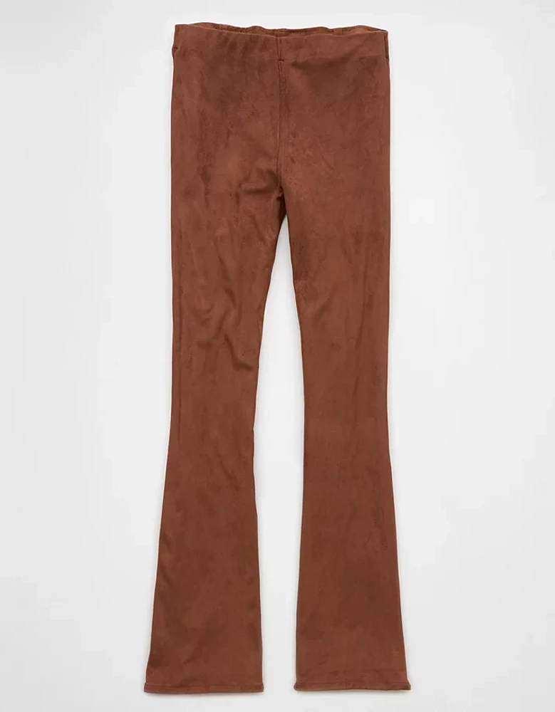 AE It Knit Suede Pull-On High-Waisted Kick Boot Pant