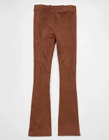 AE It Knit Suede Pull-On High-Waisted Kick Boot Pant