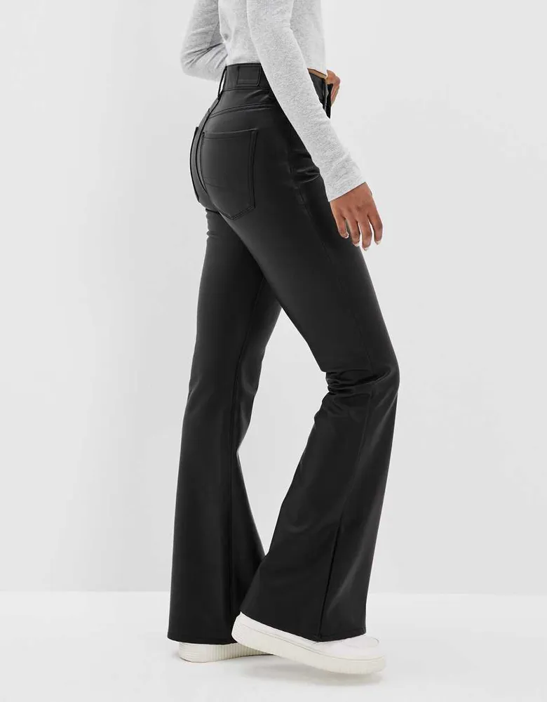 AE Stretch Vegan Leather Super High-Waisted Flare Pant