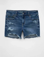 AE Next Level Ripped Low-Rise Denim Midi Short