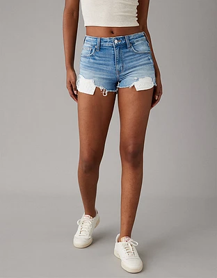 Short court déchiré à taille haute en denim Next Level AE