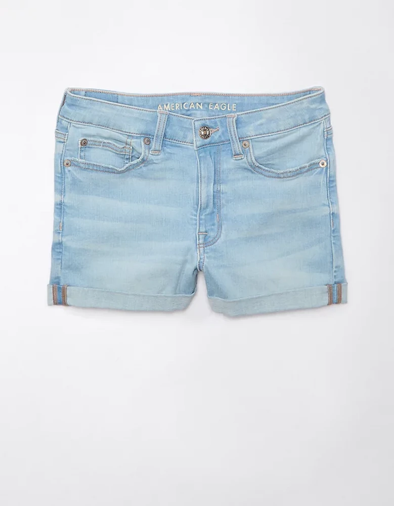 Short court en denim à taille haute V Next Level AE