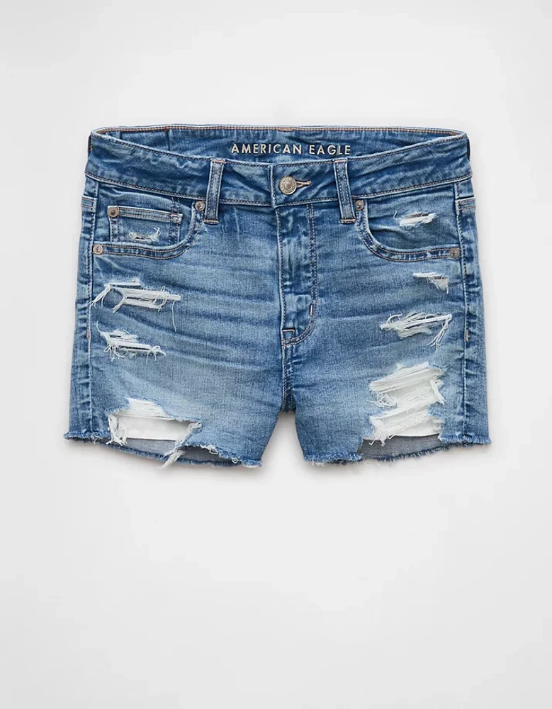 AE Next Level Ripped High-Waisted Denim Short