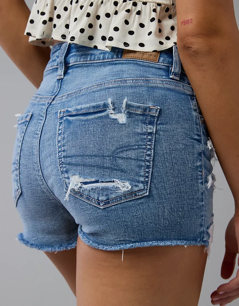 AE Next Level Ripped High-Waisted Denim Short