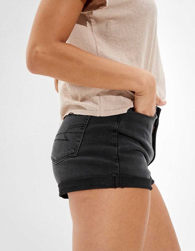 Ruin Hammer Nat AE Stretch Highest Waist Crossover Denim Mom Shorts | Brazos Mall