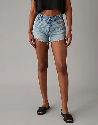 Short décontracté déchiré à taille très haute en denim extensible et rigide AE