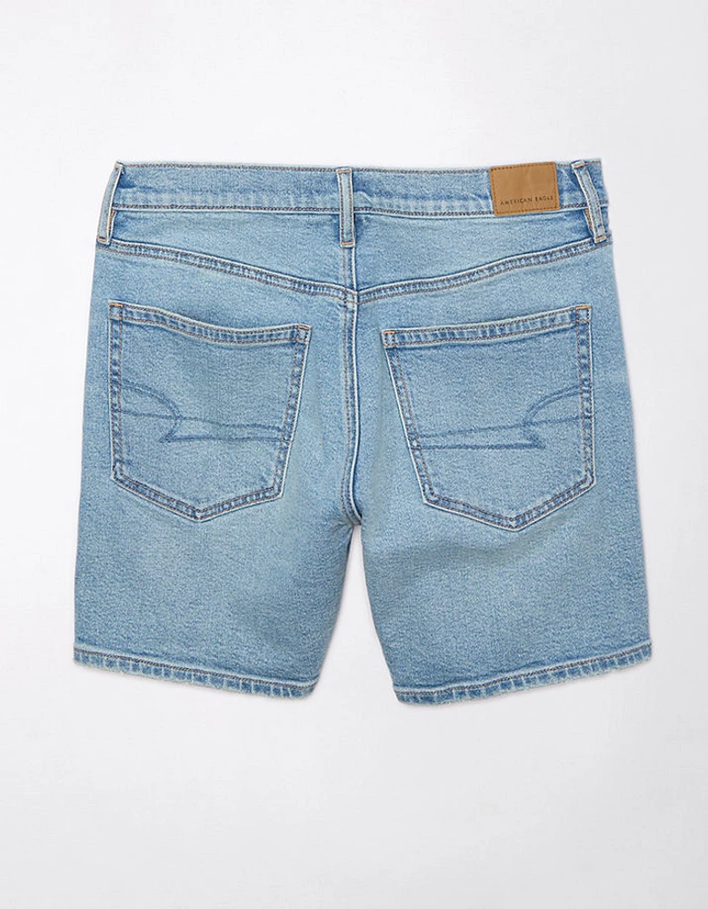 Short décontracté déchiré de 6 po à taille très haute en denim extensible et rigide AE