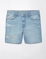 Short décontracté déchiré de 6 po à taille très haute en denim extensible et rigide AE