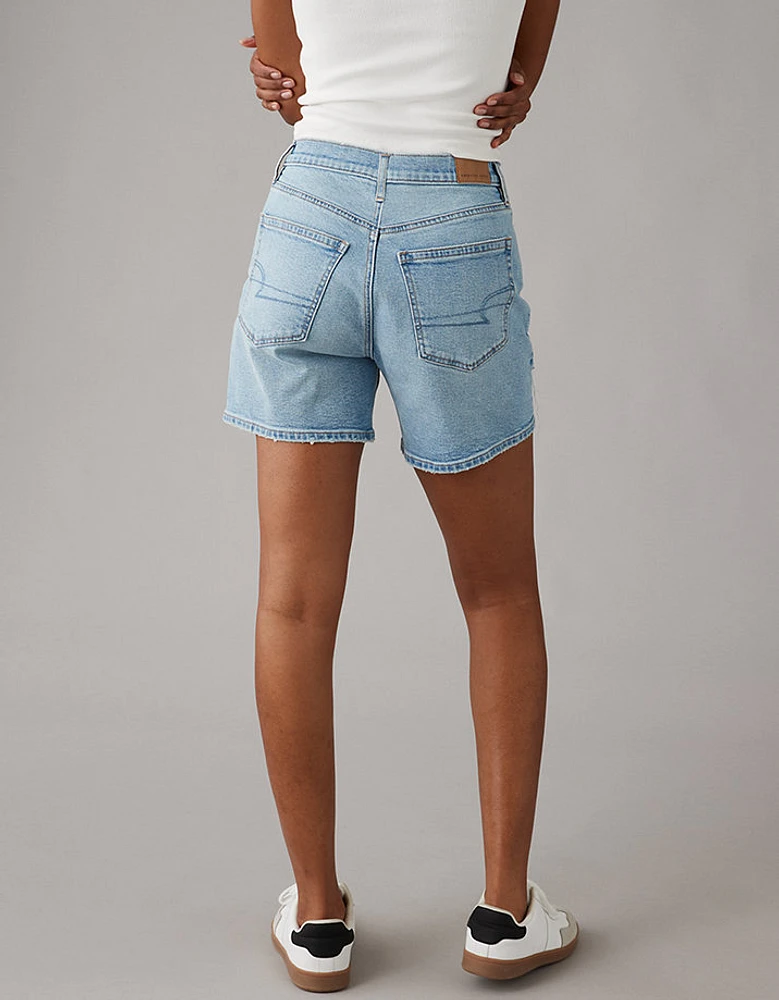 Short décontracté déchiré de 6 po à taille très haute en denim extensible et rigide AE