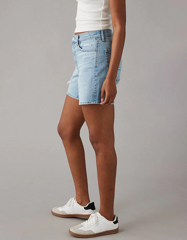 Short décontracté déchiré de 6 po à taille très haute en denim extensible et rigide AE