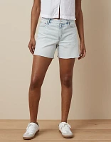 Short décontracté à taille très haute de 6 po en denim extensible et rigide AE