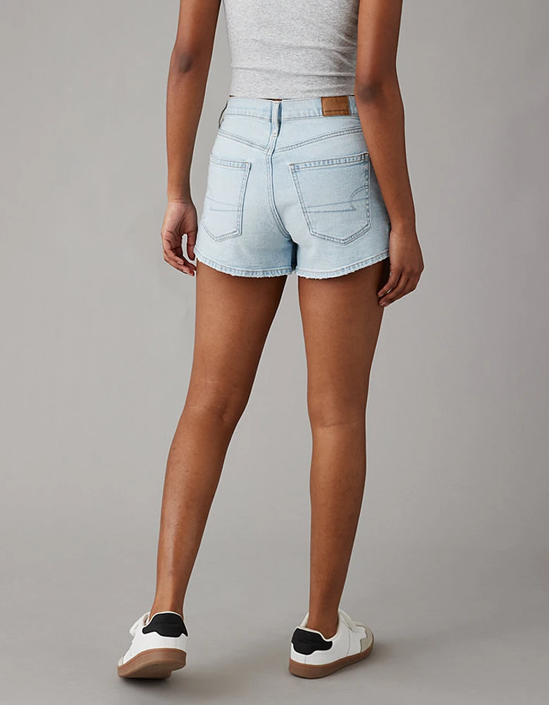 Short décontracté déchiré à taille très haute en denim extensible et rigide AE