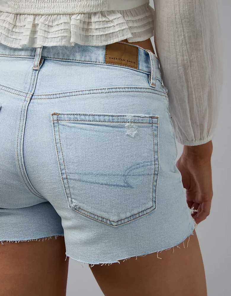 AE Strigid Ripped Super High-Waisted Relaxed Denim Short