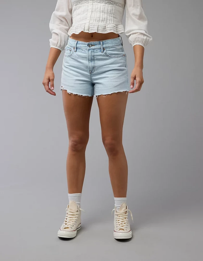 AE Strigid Ripped Super High-Waisted Relaxed Denim Short
