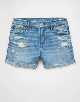 AE Strigid Super High-Waisted Relaxed Ripped Denim Short