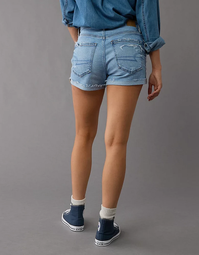 AE Strigid Super High-Waisted Relaxed Ripped Denim Short