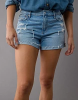 AE Strigid Super High-Waisted Relaxed Ripped Denim Short