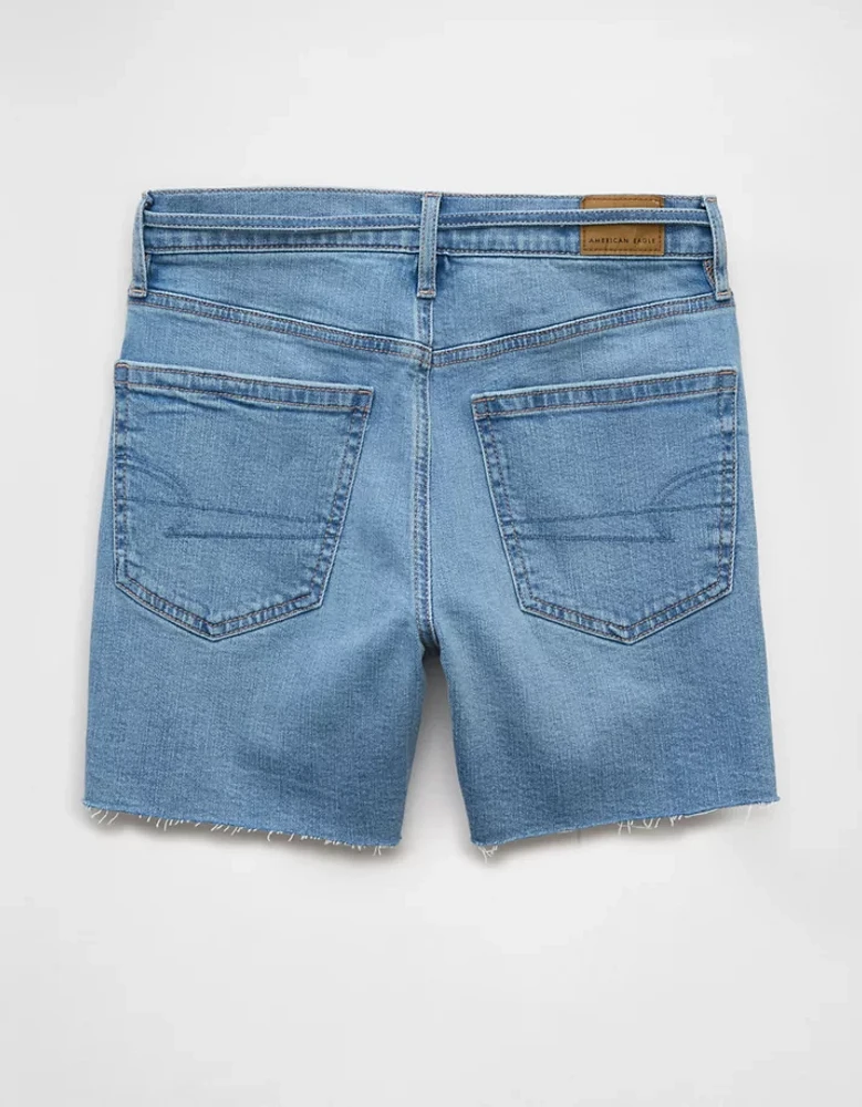 Short décontracté à taille très haute en denim extensible et rigide de 6 po AE