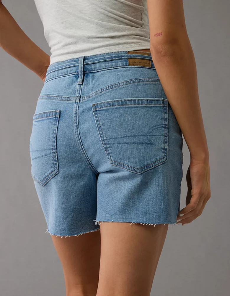 Short décontracté à taille très haute en denim extensible et rigide de 6 po AE