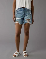 Short décontracté déchiré à taille très haute en denim extensible et rigide de 6 po AE