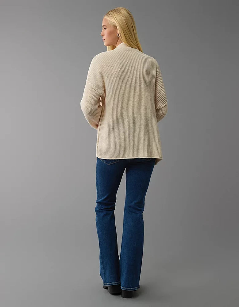 AE Open Front Shaker-Stitch Cardigan