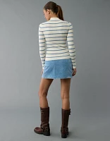 AE Striped Mock Neck Sweater