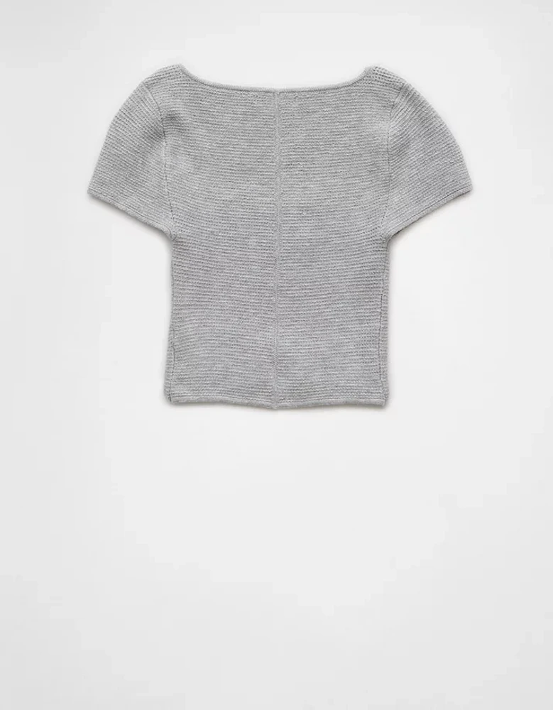 AE Cropped Short-Sleeve Sweater