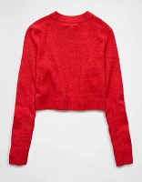 Cardigan à col rond simple Si doux Whoa pour femmes AE