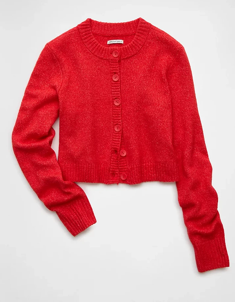 Cardigan à col rond simple Si doux Whoa pour femmes AE