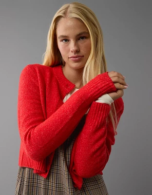 Cardigan à col rond simple Si doux Whoa pour femmes AE