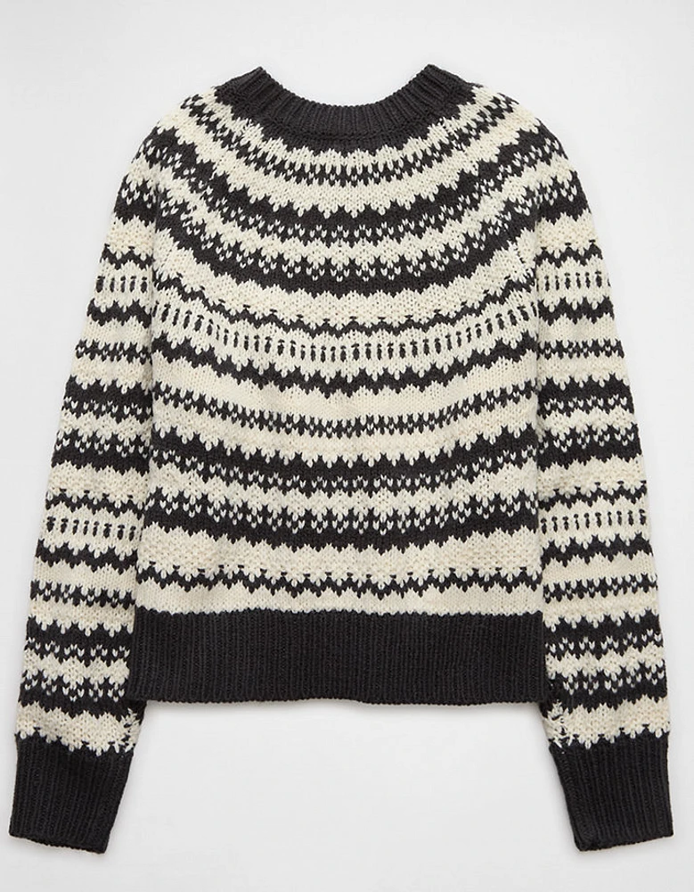 AE Chunky Raglan Fairisle Sweater