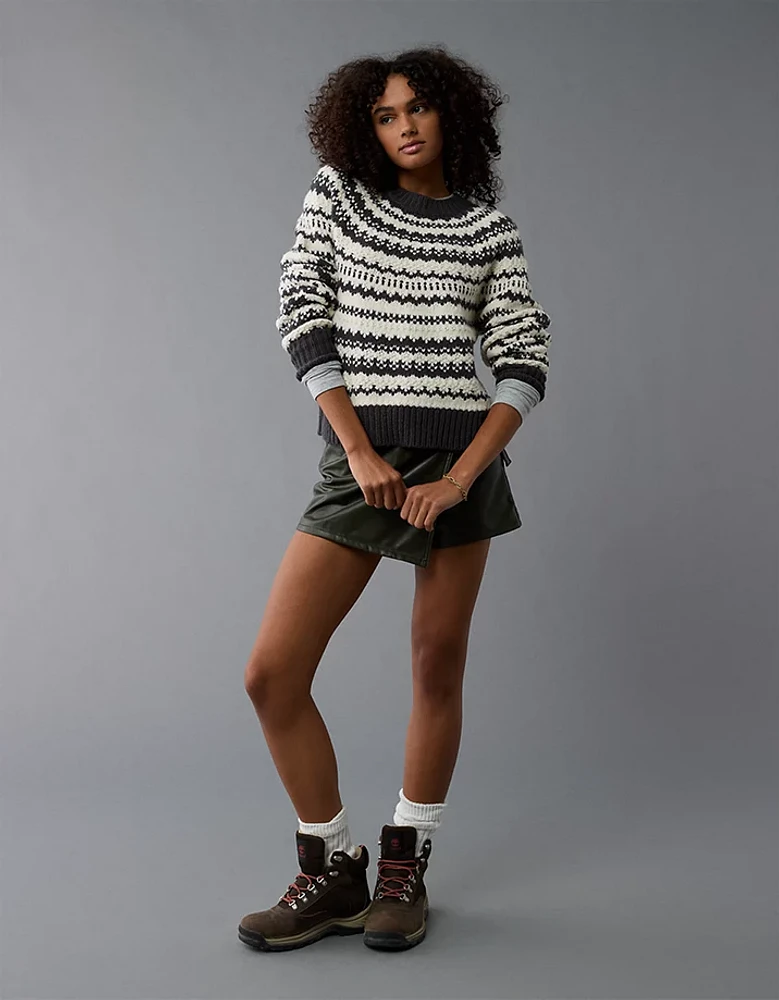 AE Chunky Raglan Fairisle Sweater