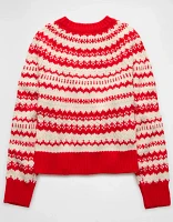 AE Chunky Raglan Fairisle Sweater