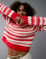 AE Chunky Raglan Fairisle Sweater