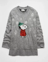 AE Whoa So Soft Oversized Snoopy Holiday Sweater