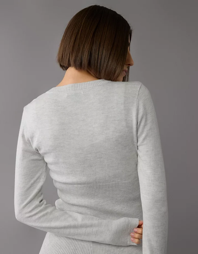 AE Fitted Crew Neck Cardigan