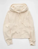 AE Cropped Cotton Hoodie