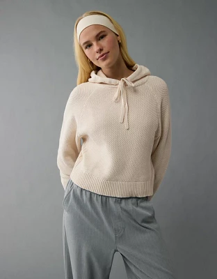 AE Cropped Cotton Hoodie