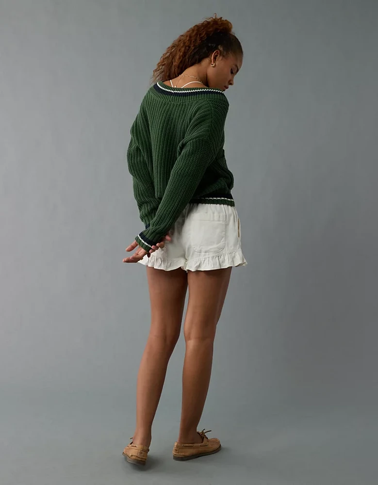 AE Tipped Button-Up Cardigan