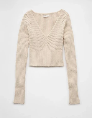 AE V-Neck Chenille Sweater