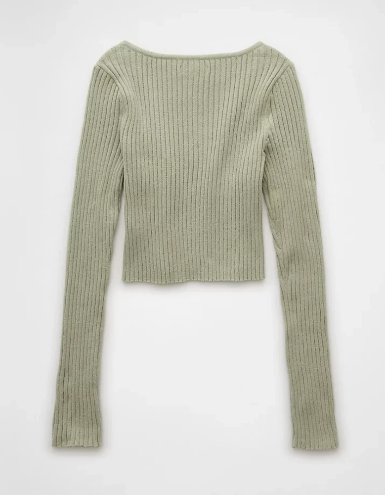 AE V-Neck Chenille Sweater