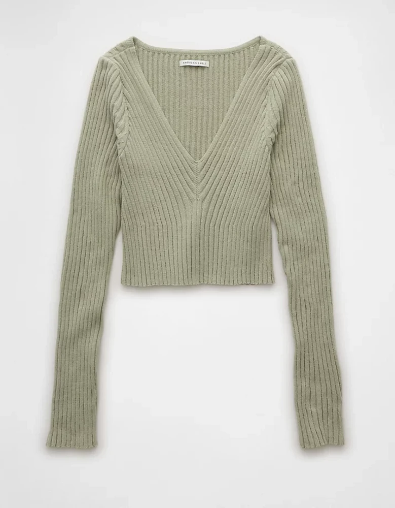 AE V-Neck Chenille Sweater