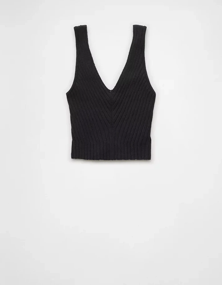 AE V-Neck Chenille Sweater Tank Top