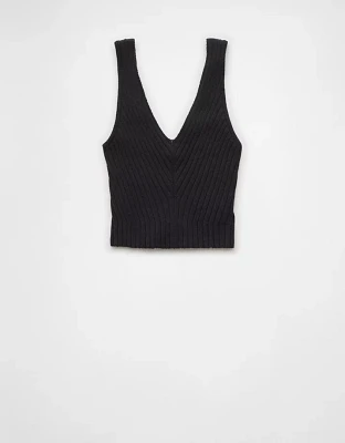 AE V-Neck Chenille Sweater Tank Top