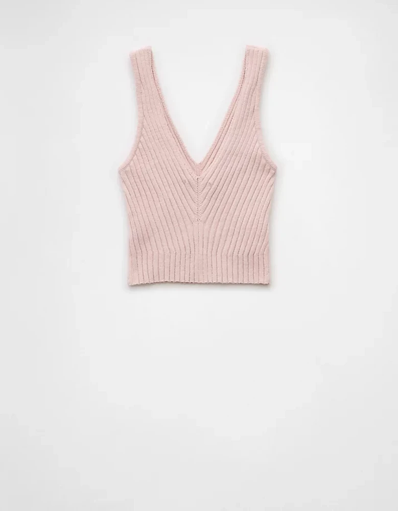 Débardeur style chandail en chenille à encolure V AE