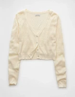 Cardigan à encolure en V motif pointelle AE