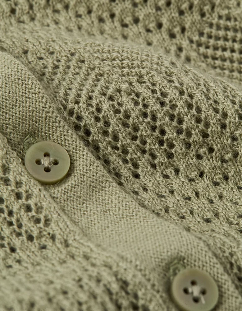 Cardigan à encolure en V motif pointelle AE