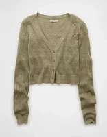 Cardigan à encolure en V motif pointelle AE