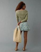 Cardigan à encolure en V motif pointelle AE